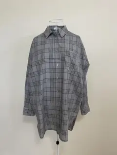 サマンサモスモス☆グレー系 チェック柄 長袖シャツ☆フリーサイズ