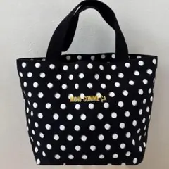 美品★モノコムサ ドット柄 トートバッグ ハンドバッグ 水玉柄