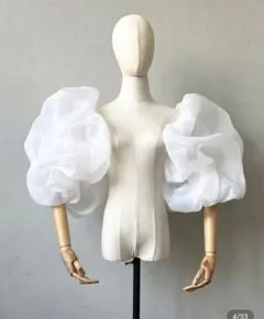 オーガンジーパフスリーブ付け袖　ウェディング