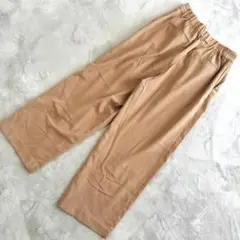 大人かわいい グローバルワーク ワイドパンツ ブラウン サイズL センタープレス