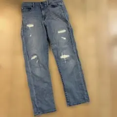 く98 UNIQLO ダメージ加工デニムライトブルー　24インチ 61㎝