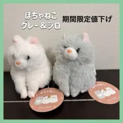 ⟡.· Bleu Bleuet ぽちゃねこ グレー・シロ 2体セット⟡.·のサムネイル