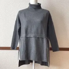 fuaフーア　倉本康子　タートルネックニット　グレー　Sサイズ