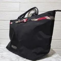 BLUE LABEL CRESTBRIDGE ブラック ナイロン トートバッグ