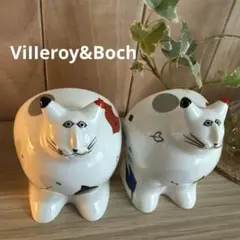 【希少】ビレロイボッホ　ネコ　飛行機　置物　インテリア　陶器 希少】ビレロイボッホ ネコ 飛行機 置物 インテリア 陶器