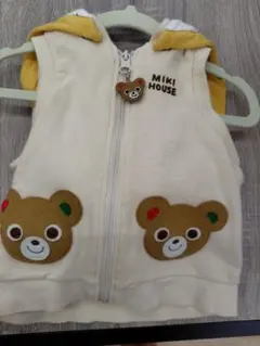 ミキハウス ぷっちー君フード付きベスト 80cm