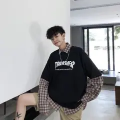 【期間限定】メンズ　Tシャツ　XL　半袖　ブラック　人気　ストリート　ロゴ