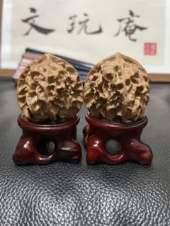 最上級品種】文玩核桃 蝦蟇頭 延慶蛤蟆头 双开背 カエル形クルミ 38mm