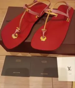 LOUIS VUITTON サンダル レッド ピンクのサムネイル