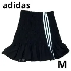 【adidas】アディダス ミニスカート スリーライン シャーリング フリルM