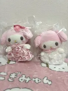 サンリオ レディマイメロディ マスコットホルダー　ピンク&ホワイト ２点