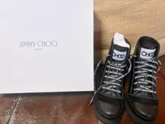 JIMMY CHOO ブラックハイカットスニーカー