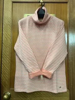 2L タートルネック 新品未使用品 Tシャツ レディース 長袖 ボーダー柄