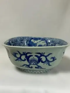 印判手 七寸鉢 鯉図 ベロ藍 明治期 深鉢 - メルカリ