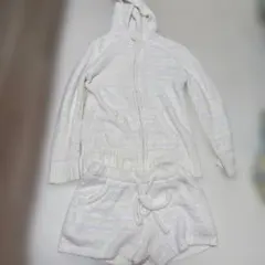 ボーダー ルームウェア 上下セット フーディー ショートパンツ