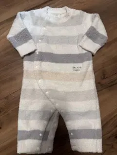 ストライプロンパース（グレー・ホワイト）