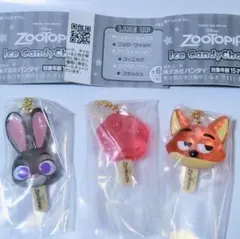 ズートピア アイスキャンディチャーム　 ジュディ　ニック　アイスキャンディ　３点