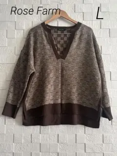 RoseFarm しまむらビッグシルエットニット　ブラウンL(LL.3Lの方も)