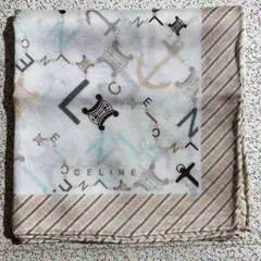 CELINE　セリーヌ　ハンカチ　シルク混　マカダム　ブラウン系　約57cm