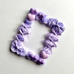 【No.317】ホイップデコ　トレカケース　硬質ケース　紫　リボン　ハート