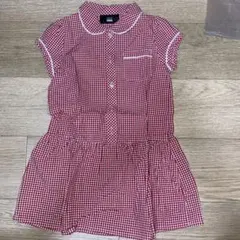 next 赤と白のチェック 半袖ワンピース 100cm