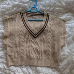 INGNI ベージュ Vネック ニットベスト M