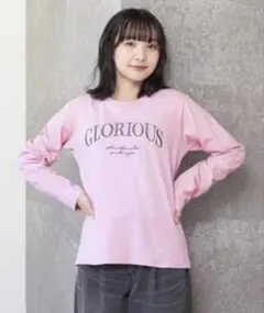 美品　Lovetoxic レタリングロゴ長袖Tシャツ カットソー ピンク 150