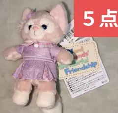 ぬいぐるみバッジ　ダッフィー＆フレンズ　ワンダフルフレンドシップ　リーナベル５点