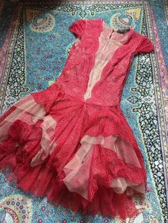 未使用BCBGMAXAZRIA ミニドレス赤0sパニエ入キャバ嬢