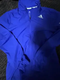 adidas 青 ジップアップジャケット