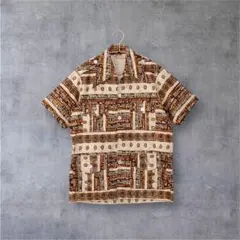 【希少】KAMEKI'Sヴィンテージアロハシャツ 60s70sトライバル柄ハワイ