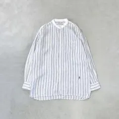 美品✨ユニクロ JWA プレミアムリネンスタンドカラーストライプシャツ L