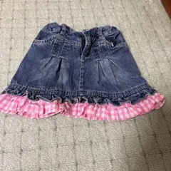 デニムフリルスカート ピンク