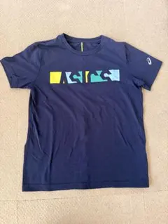 【まとめ発送可能】 asics ネイビー Tシャツ Lサイズ(150)のサムネイル
