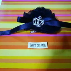 黒いお花3連の髪飾り☆