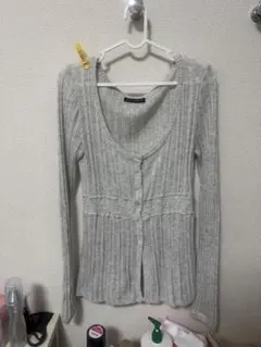 Brandy Melville ライトグレー リブ編み