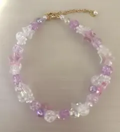 ハンドメイド カラフル星型ビーズブレスレット