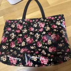 FEILER 花柄トートバッグ 黒　マザーズバッグ