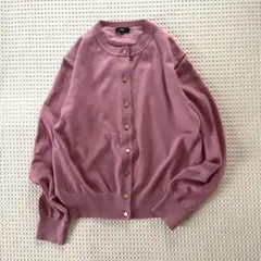 PLST エクストラファインメリノウールブレンド　メタルボタンカーディガン