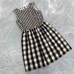 Brooks Brothers ワンピース ノースリーブ チェック柄 ウエスト