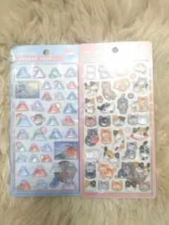 正規品　ボンボンドロップシール　富士山　猫 2枚セット　和柄