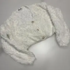 POMME d'amour ホワイトファーカーディガン S