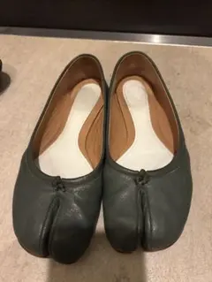 Maison Margiela タビ レザー フラット バレエシューズ　グリーンのサムネイル