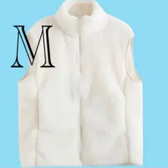 フリース フェイクファー ジップアップ ベストM