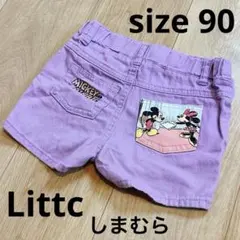 しまむら　Littc リトシー　ミッキー　ミニー 紫 ショートパンツ　パープル