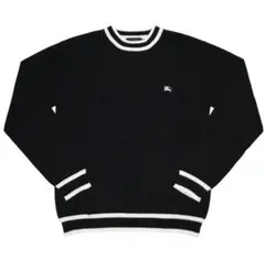 バーバリーブルーレーベル コットンカシミヤ混 クルーネックニット M ブラック