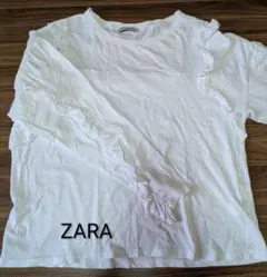 ZARA フリルデザイン ホワイトTシャツ M