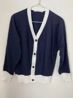 Lugnoncure ネイビー ホワイト カーディガン