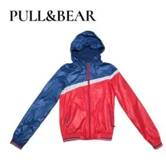PULL&BEAR フード付きジャケット 赤青　S　ジャンパー　羽織