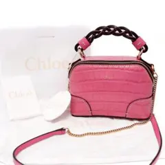 【新品同様】クロエ Chloe ダリア クロコ ミニチェーンバッグ ホットピンクのサムネイル